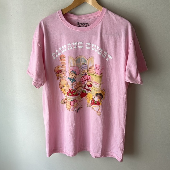 Pink Strawberry short cake tee size large - Picture 2 of 3